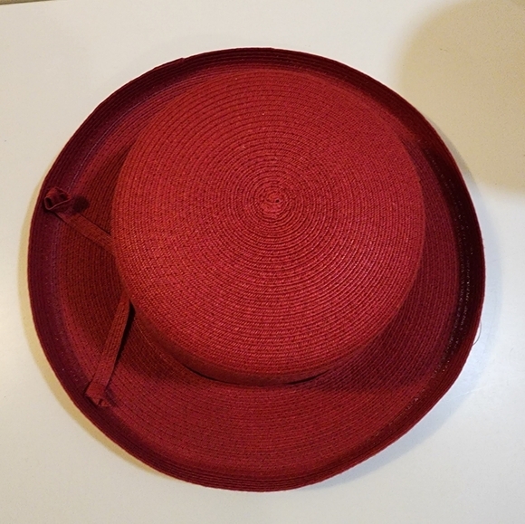 VILLAGER by Liz Clairbone red straw hat - Picture 8 of 8